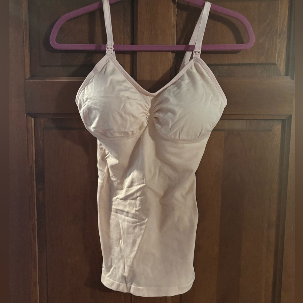 Dynabelly Nursing Tank Top Seamless Postpartum Light Pink